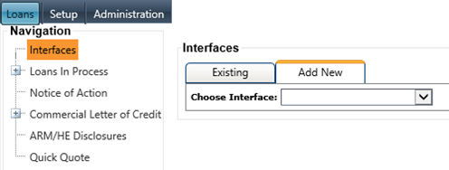 Add New feature selected on the Interfaces node