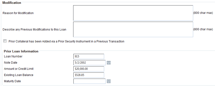Modification section