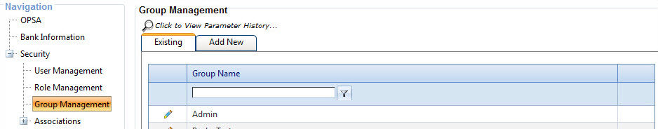 Group Management screen