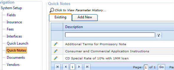 Quick Notes Existing tab