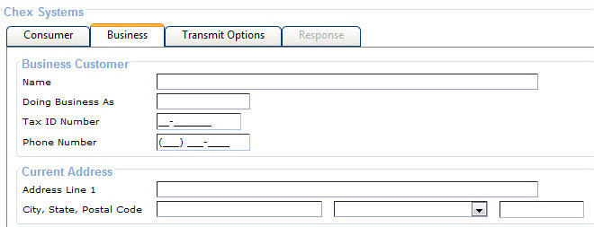 Business tab on the Interfaces node
