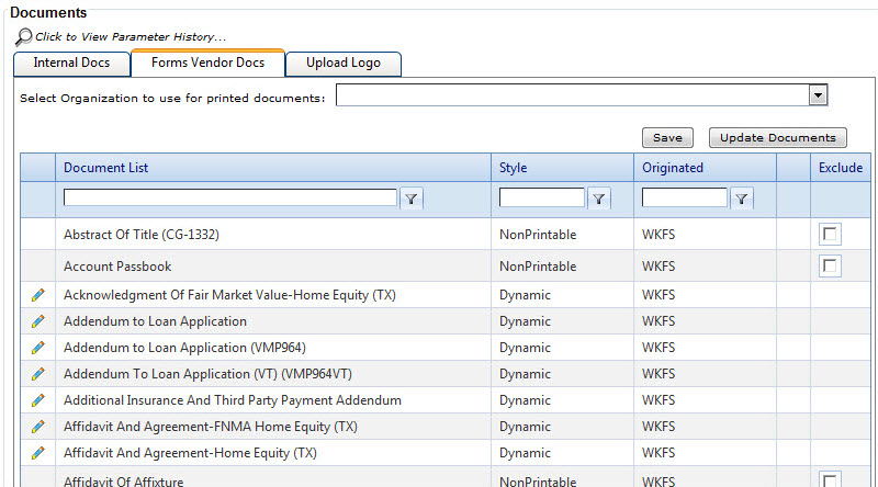Forms Vendor Docs node